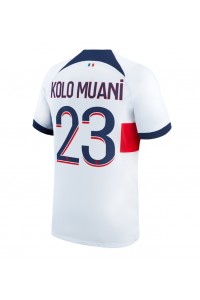 Paris Saint-Germain Randal Kolo Muani #23 Jalkapallovaatteet Vieraspaita 2023-24 Lyhythihainen